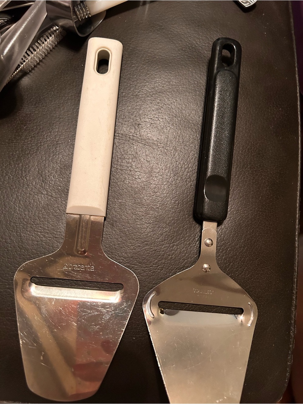 2 Cheese Slicer Plane Lot-Includes Vintage Brabantia & Stainless Steel Sliders